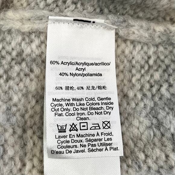 DKNY Gray Cream Ombre Striped Crewneck Soft Knit Pullover Sweater XL NWT - Picture 9 of 11